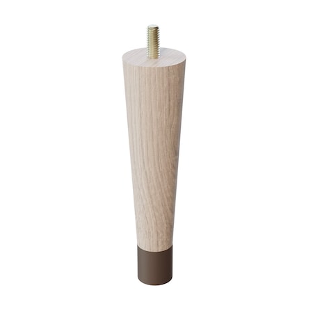 Designs Of Distinction 6" Round Tapered Leg with bolt and 1" Warm Bronze Ferrule - White Oak 01240006WKWB6